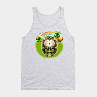 Get this funny St. Patrick's Day Messy Hedgehog T-Shirt for St. Patrick's Day or as an Irish birthday party favor! Wear this lucky Ireland vintage graphic costume for women, ladies, girls and men on St. Paddy's Day Tank Top